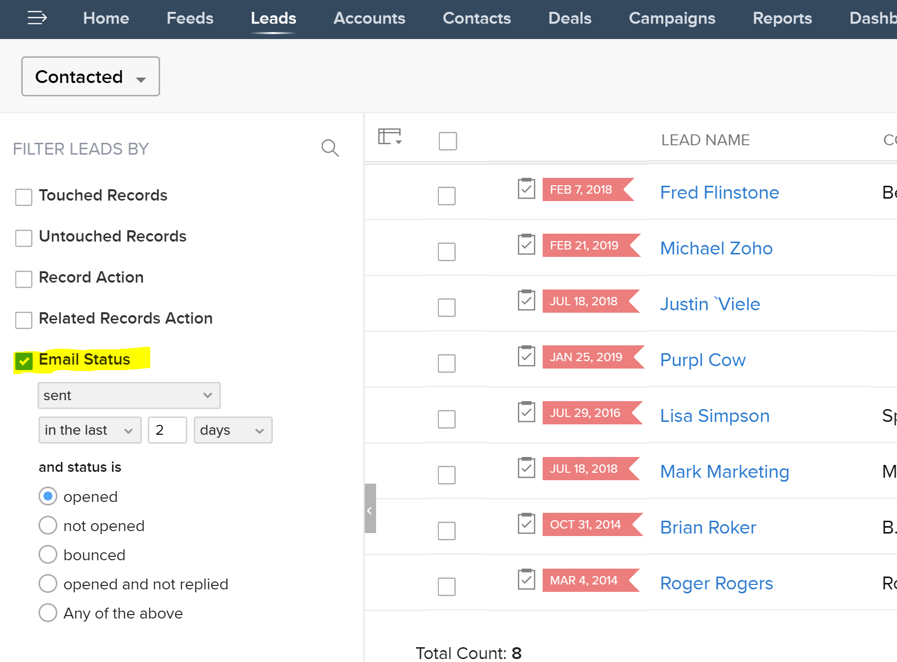 Crm with email tracking