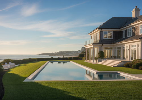 Luxury coastal home in Newport with meticulous property maintenance