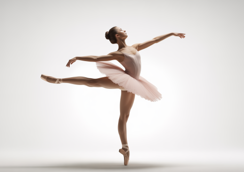 Ballerina en pointe in graceful pose