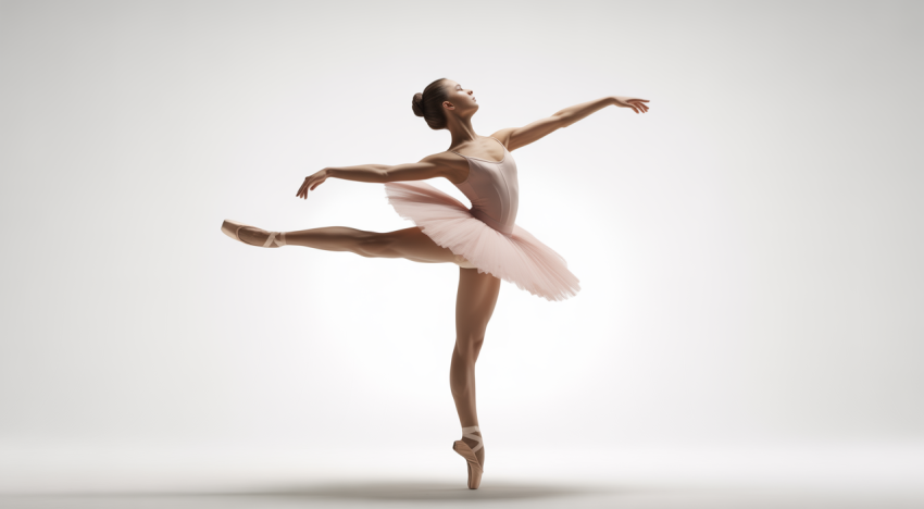 Ballerina en pointe in graceful pose