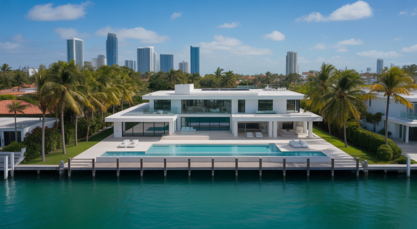 Luxury waterfront mansion in Miami for auction