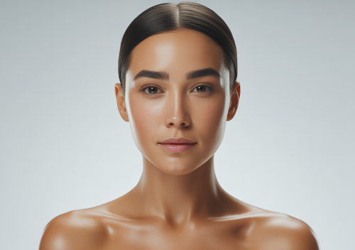 Close-up of smooth, clear, radiant skin, representing effective acne scar treatment and skin rejuvenation results.