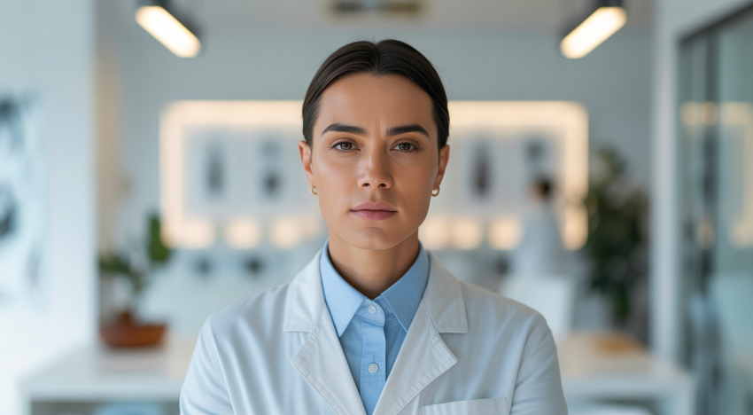 Image of a balanced, holistic approach to health and wellness in a modern medical setting.